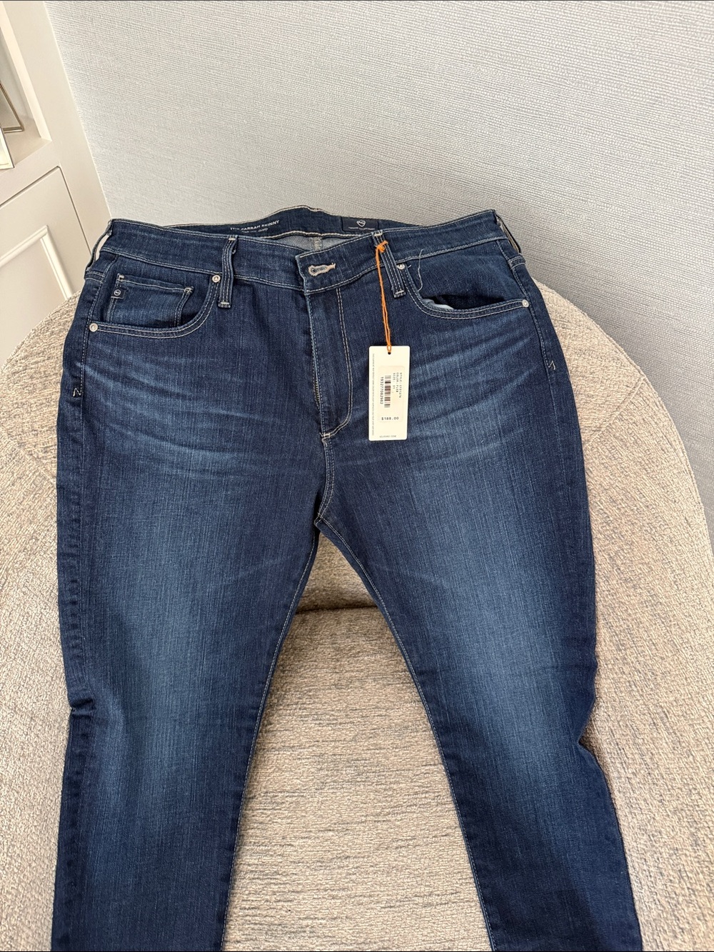 AG Adriano Goldschmied Slim Straight Jeans in Dark Indigo